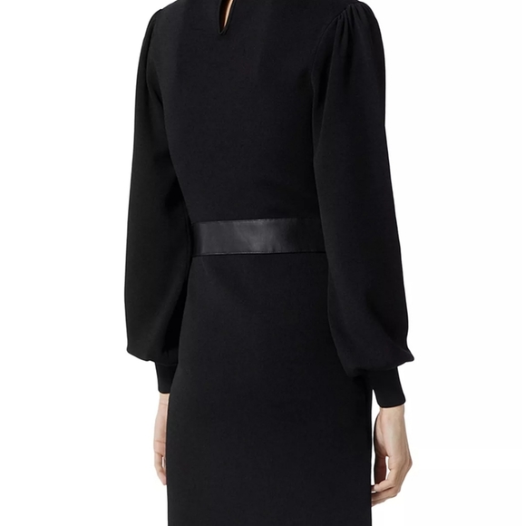 The Kooples Leather Trim Knit Dress Dresses